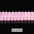 Perle tonde di selenite rosa naturale con effetto occhio di gatto per creazione di gioielli - 6mm Confezione / Rosa