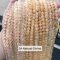 Natural 4mm yellow citrine beads for DIY jewelry making with smooth crystal finish - 5A Natural Citrine / 4mm (Approx. 90 pcs/strand)