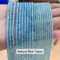 Strands of natural light blue topaz round beads for DIY jewelry making accessories - Round Beads / 3mm (Approx 108 Pieces/Strand) / Light Blue