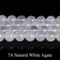 Premium 7A grade natural white agate round loose beads for DIY handmade jewelry crafts - 4mm (Approx 90pcs) / 7A White Agate