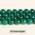 Grade 3A round green agate loose beads for professional DIY jewelry making designs - 6mm (Approx 60pcs) / 3A Green Agate
