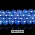 High quality 3A grade blue agate loose beads for DIY handmade jewelry making accessories - 4mm (Approx 90pcs) / Grade 3A Blue Agate