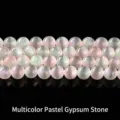Perle di selenite gialle e rosa con forte effetto occhio di gatto per gioielli fai da te. - 8mm Confezione / Giallo-Rosa