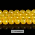 Premium 7A grade natural yellow agate round loose beads for DIY handmade jewelry crafts - 14mm (Approx 27 Pieces) / 7A Yellow Agate