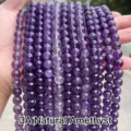 Perles rondes en améthyste violette naturelle de 8 mm pour la création de bijoux DIY - 2.0mm / Niveau 3A / 180 Pièces/Paquet
