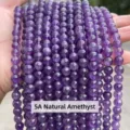 Perles rondes en améthyste naturelle 5A de 8mm pour la fabrication de bijoux DIY - 3mm / Qualité 5A / 108 Pièces/Pack