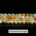 Polished multi-colored peacock agate loose beads for DIY jewelry making - 4mm (Approx 90pcs) / Enhanced Peacock Agate