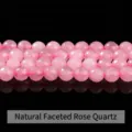 Perles de cristal de quartz rose naturel facettées pour la création de bijoux DIY - 10mm (Env. 37 pièces) / Quartz rose facetté naturel
