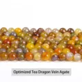 Natural tea dragon vein agate loose beads for handmade DIY jewelry making projects - 6mm (Approx 60pcs) / Optimized Tea Dragon Vein Agate