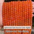 High-quality red agate loose beads in vibrant orange for DIY jewelry making accessories - 8mm (Approx 47 Beads) / Pink Yanyuan Agate