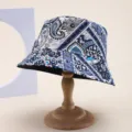 Blauer Paisley-Druck Fischerhut für Damen, modisches Wendedesign, lässige Sonnenschutzmütze. - 17