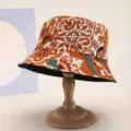 Wendbarer Damen Fischerhut mit Retro Farbmuster, lässiger Sonnenhut für Outdoor und Freizeit. - 15