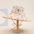 Floral bucket hat women wide brim sun hat foldable beach travel summer sun protection - Multi-Color Flower Yellow