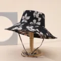 Women's wide brim floral bucket hat foldable casual sun protection beach travel summer hat. - Large Floral Pink