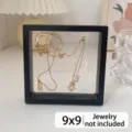 Professionele zwarte 9x9cm PE-folie hangende sieradendoos voor stofdichte opslag - PE-film Sieradendoosje / 9x9cm / Zwart