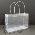 Detailed dimensions of transparent PVC gift bag showing 37x26x15cm size - XL Rectangular Bag / 37x15x26cm
