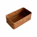 Panier de rangement tisse rectangulaire organiseur de bureau en bambou fait main cosmetique - Rectangulaire Grand (29x19x10cm)