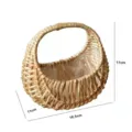 Kleiner handgewebter Weiden-Blumenkorb mit wasserfester Einlage, Größe 16.5x11x17cm - Halbmond Korb / 16.5x11x17cm (70g/Stück) / Naturfarbe
