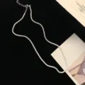 Elegant sparkling silver gypsophila necklace detail on a black velvet background - 细款满天星项链(R1758) / 链宽约2.4cm