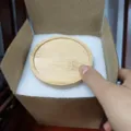 Coperchio rotondo in bambù coperchio di ricambio in legno vassoio sottobicchiere ecologico. - Imballaggio piccolo in schiuma EPE con vassoio