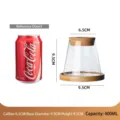 Transparent volcano-shaped glass hydroponic plant bottle with cork and bamboo base - Volcano Single Small Cup 4000ml (with Cork Hole + Bamboo Tray)