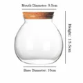 Clear glass terrarium jar with cork lid large size plant vase hydroponic container 89cm - Large Round Jar (Lid with Hole)