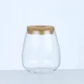 Clear minimalist glass terrarium hydroponic vase with cork lid for plants and home decor - Small Oval Jar