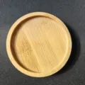 Round wooden tray base natural wood grain desktop organizer minimalist decor coaster accessory - 6.5cm Caliber Bamboo Tray (Single)