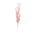Dettaglio di una foglia di barba di drago artificiale rossa glitterata per decoro natalizio - Rosso