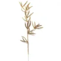 Detailed view of 37cm glittery golden artificial bamboo leaves for Christmas decor - Champagne