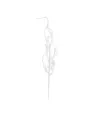 Dettaglio di uno stelo di foglia di drago finta glitterata argento da 45 cm per decorazione. - Bianco