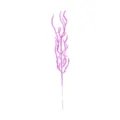 Dettaglio di un ramo glitterato rosa da 45 cm per la decorazione natalizia festiva. - Viola