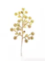 Closeup detail of the glittering gold artificial floral branch, delicate star-shaped flower. - Gold