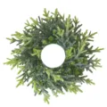 Decorative frosted artificial pine needle Christmas wreath for candle holder and wall decor. - Frosted Pine Needle Wreath