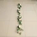Artificial Rose Flower Vine Eucalyptus Garland for Home Decor Wall Hanging & Party - 180cm / Champagne