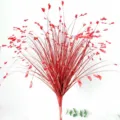 Detailed view of artificial red onion grass with glitter sequins for wedding decor - 70cm Length / Red