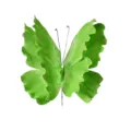 Detailansicht eines grünen 3D-PE-Schmetterlings mit Marmormuster für die Hochzeitsdeko - Schmetterling-Design / Verlauf Grün