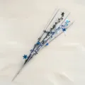 Detailansicht der Deko-Sticker zum Unabhängigkeitstag mit blauen, silbernen und schwarzen Sternen. - Mit Stern / 6g Packung / Schwarz Weiß Blau Gemischt