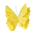 Detailansicht eines gelben 3D-Marmorschmetterlings für Hochzeiten und Dekorationen - Schmetterling-Design / Verlauf Gelb