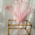 Sparkling pink artificial peacock grass sprig for wedding floral arrangement decor - Pink