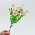 Fleurs artificielles bouquet rose de petit eucalyptus pour décoration maison variante - Rose