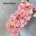 Mur de fleurs artificielles roses 50x25cm pour arche de mariage décoration arrangement floral - Rose 2
