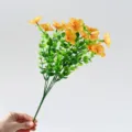 Bouquet de petites fleurs sauvages d'eucalyptus artificiel décoration maison jardin - Orange