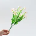 Artificial eucalyptus small wild flower bouquet for indoor home and garden decoration. - Light Pink