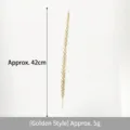 Detailed view of a 42cm golden glitter wheat stalk with size and weight specs - Gold
