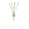 Nahaufnahme eines champagner-goldenen Glitzer-Stern-Deko-Steckers für festliche Deko - 42 cm / Champagner