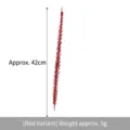 Detailed macro view showing the texture of a 42cm red glittery grain stalk Christmas decoration. - Red