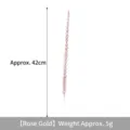Detailed macro view of decorative rose gold glitter wheat stalk measuring 42cm in length - Rose Gold