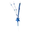 Vista detallada de vara floral con estrella azul brillante para decoración patriótica - 42 cm / Azul