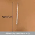 Decorative white glitter wheat stem 42cm for Christmas and photography prop. - White